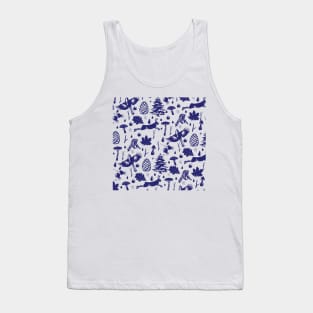 Blue Forest Pattern Tank Top